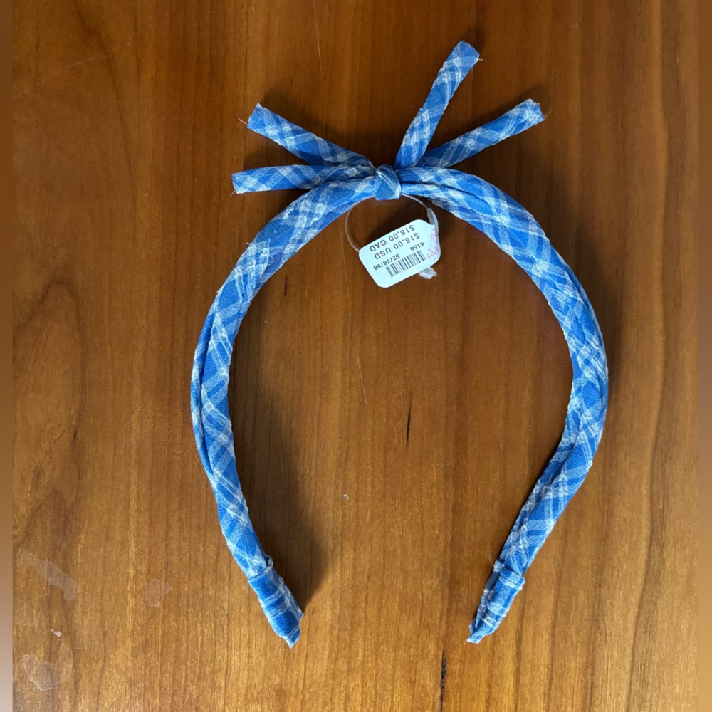 Anthropologie Kids Plaid Blue Hairband